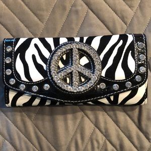 Bling Peace Sign Wallet